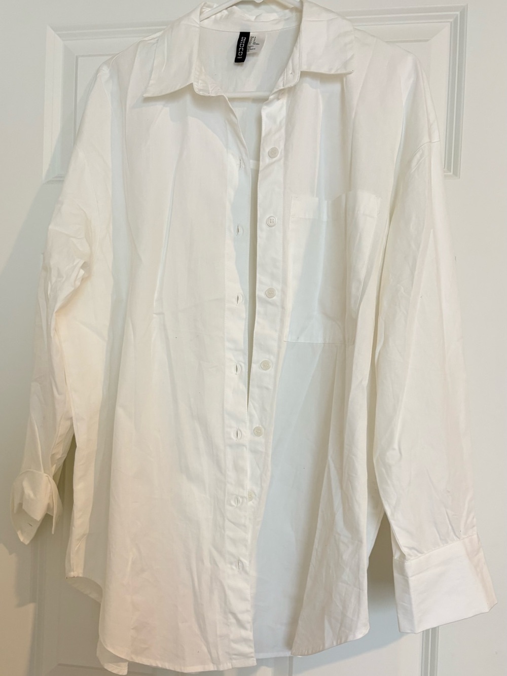 H&M White Men's Long-Sleeve Button-Up Shirt